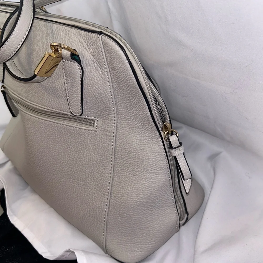 Purse Over the Shoulder Handle Bag Canvas Handbag Zipper Closure Pockets Square